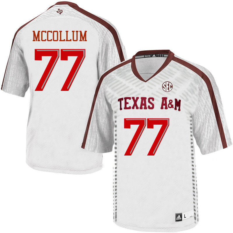 Men #77 Ryan McCollum Texas A&M Aggies College Football Jerseys-White - Click Image to Close